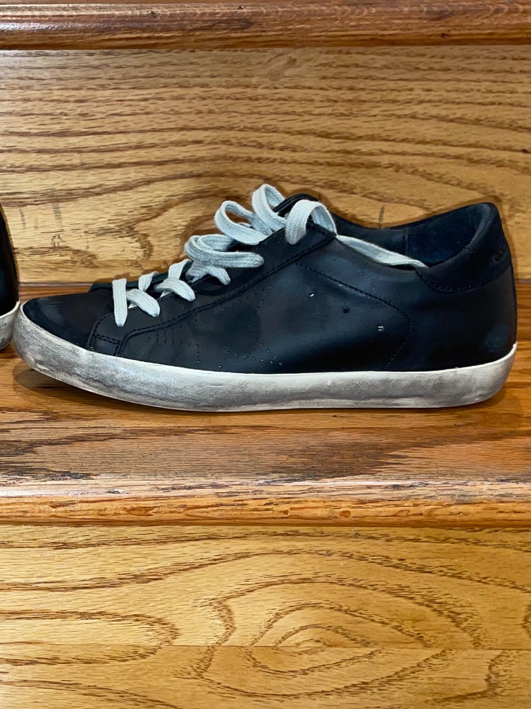 Golden Goose Black Leather Superstar Sneakers Sz 37 - Euc